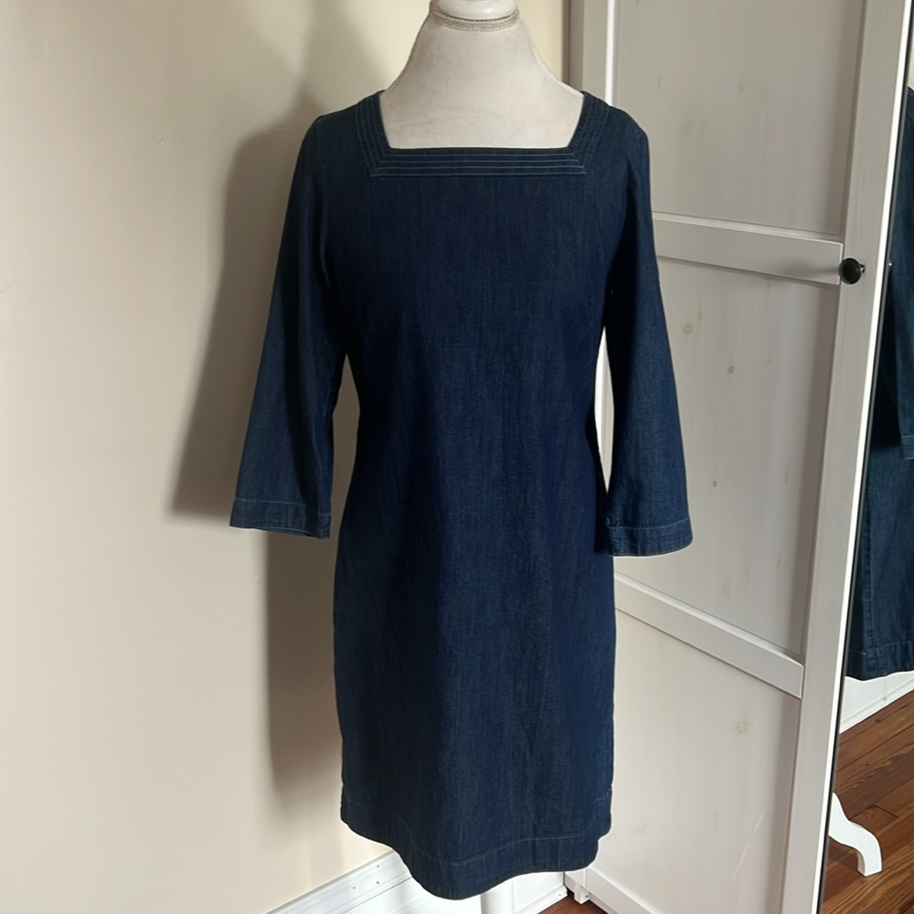 Talbots Denim Blue Long Sleeve Dress